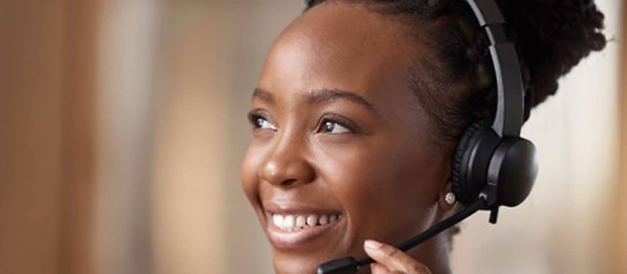 Employees using computers in an office