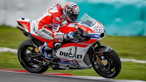 Andrea Dovizioso motorbike on a racetrack