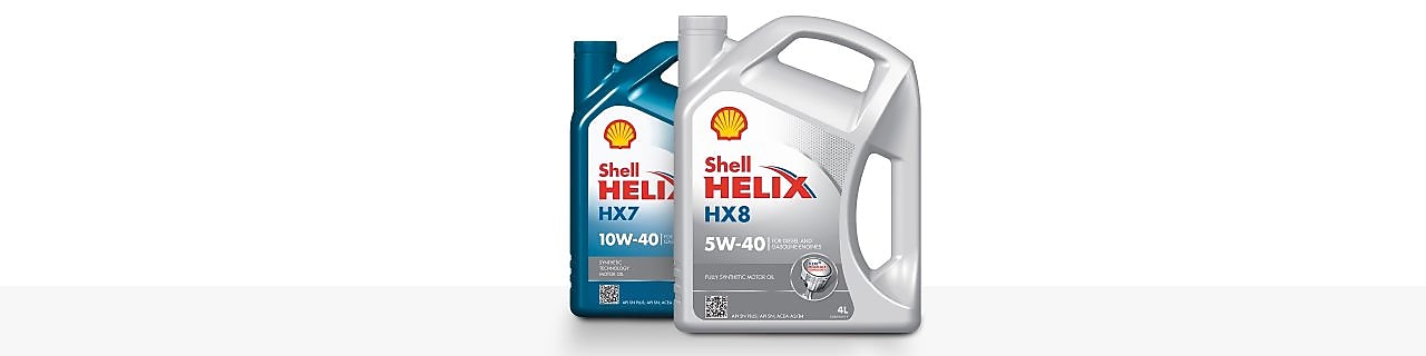 Image of Shell Helix HX7 and HX8 engine oils with Flexi-molecule technology